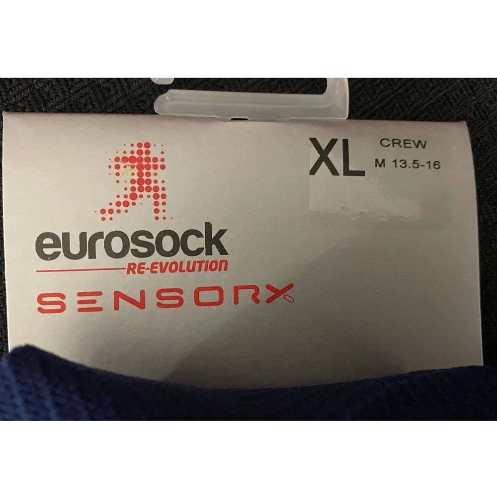 Eurosock Sensory Crew Ankle Support Socks Navy Blue XL Proprioceptive Control